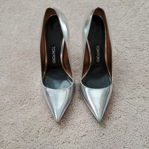 Tom Ford Metallic Silver Heels